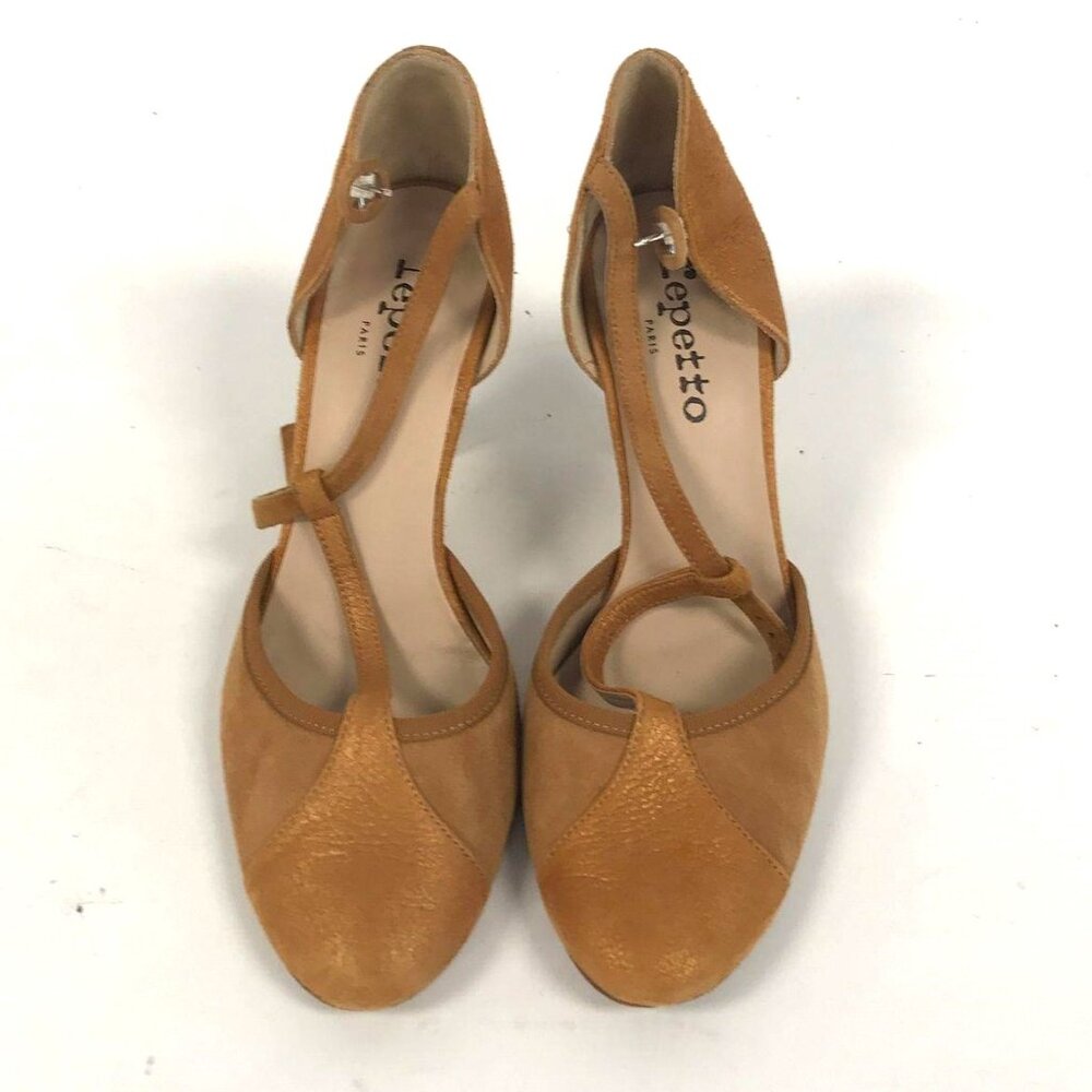 Repetto BAYA T-Strap Suede Heels Shoes - EU 37 / US 7